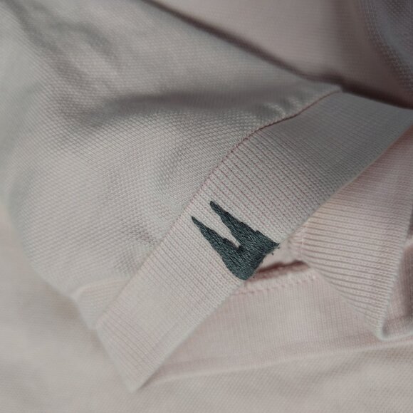 VINTAGE Project E Polo Size Large Pink Gray Stitch Laid Back West Coast - Picture 14 of 15